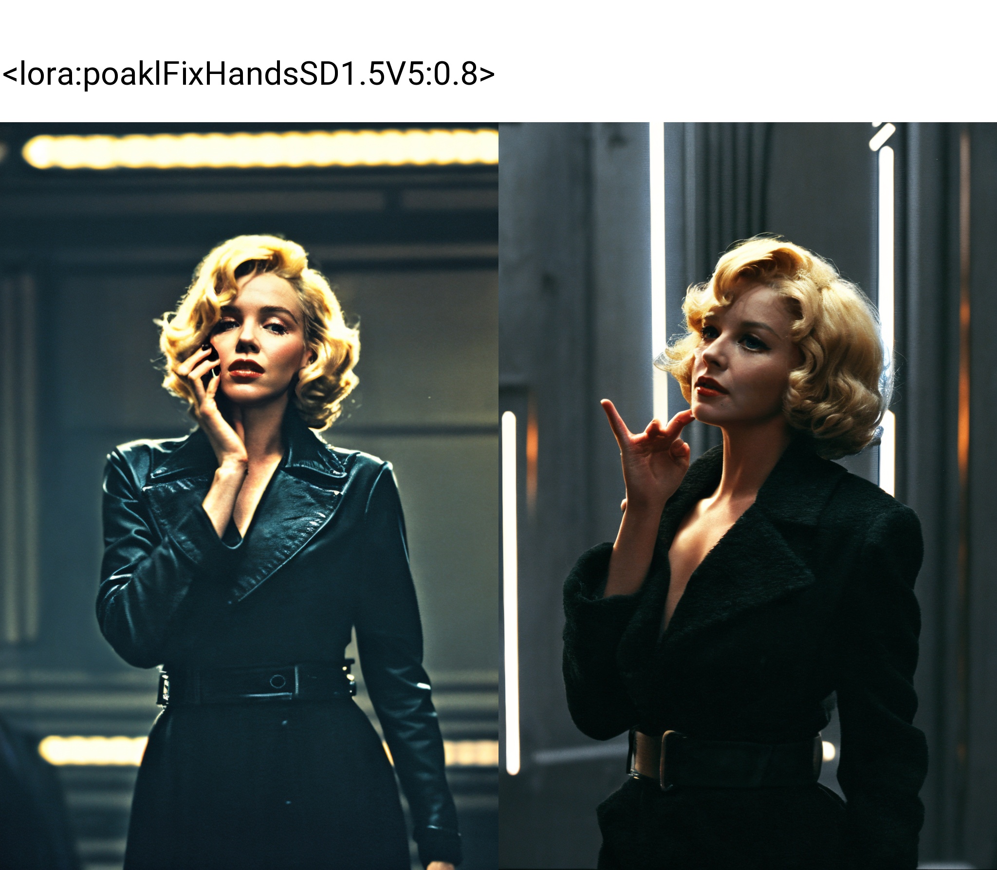 subtle grain,  cinematic quality,  Marylin Monroe as a character from the movie Blade Runner on Tensor.Art