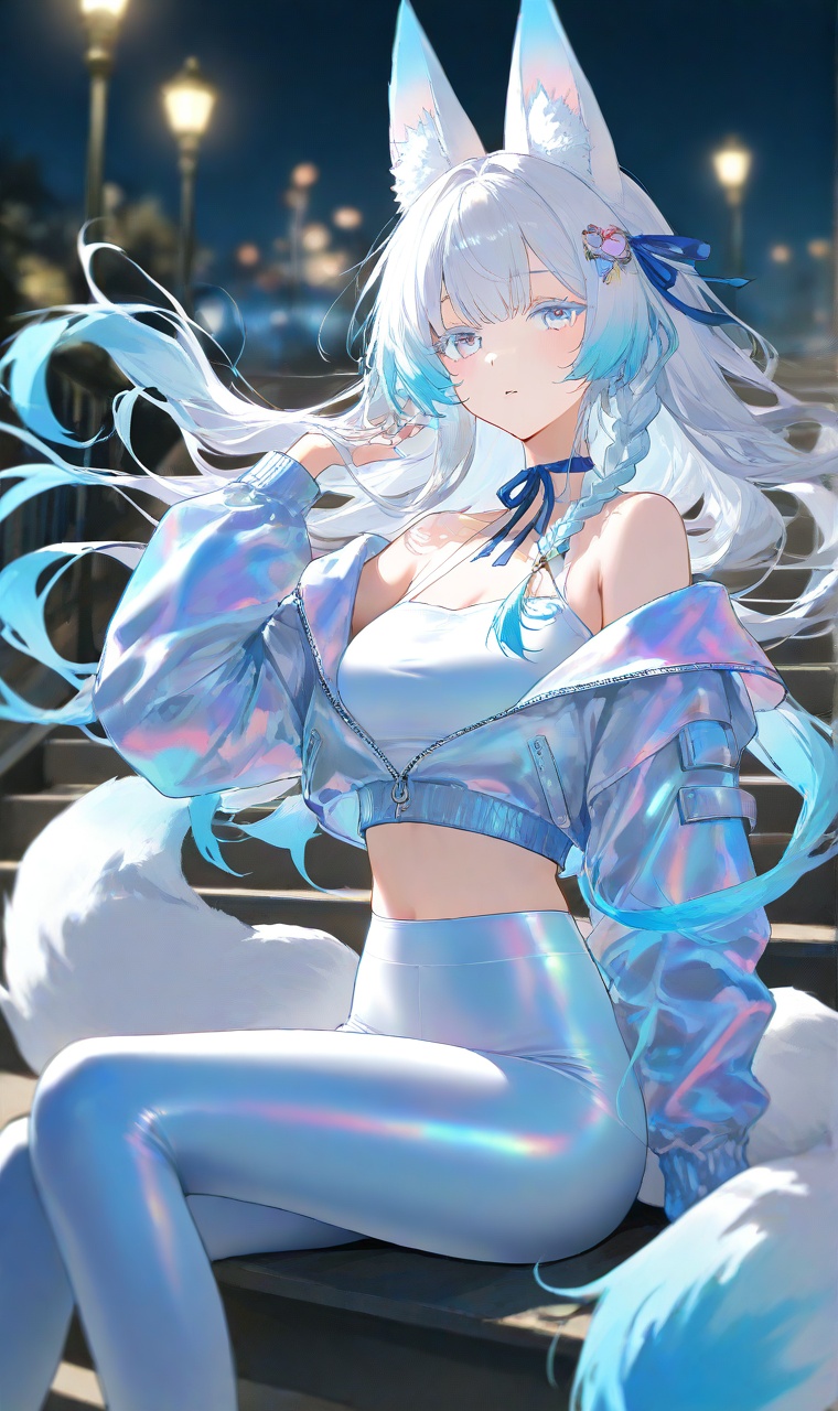 1girl,  fox girl,  fox ears on Tensor.Art