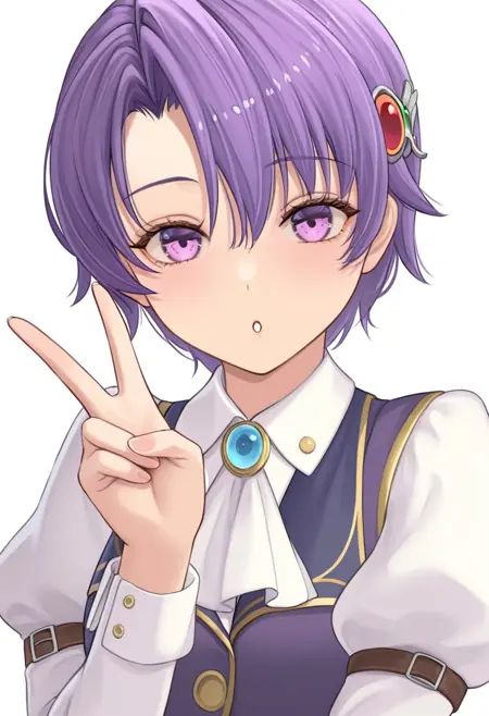 (1girl,  kloe rinz \(sora no kiseki\),  purple eyes on Tensor.Art
