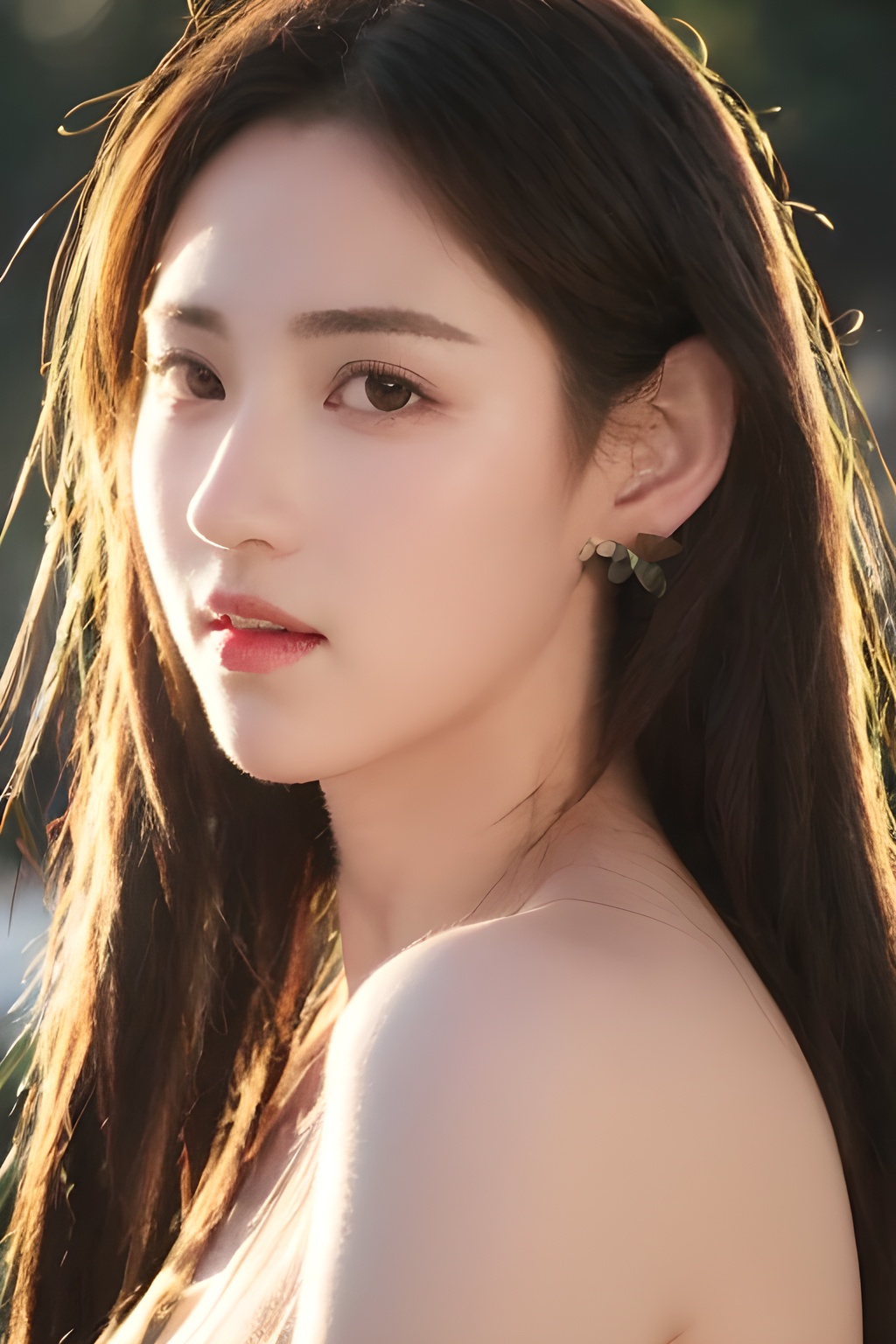 <lora:0828_06:0.4>,1 girl,looking_at_viewer,(front view:1.2),(eye-contact:1.4),solo,((shiny_skin)),, 1girl,realistic,masterpiece, best quality, photorealistic, HDR,detail