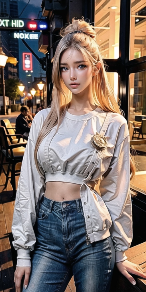 Tilt-shift photo of ,  Kpop idol,  full body on Tensor.Art