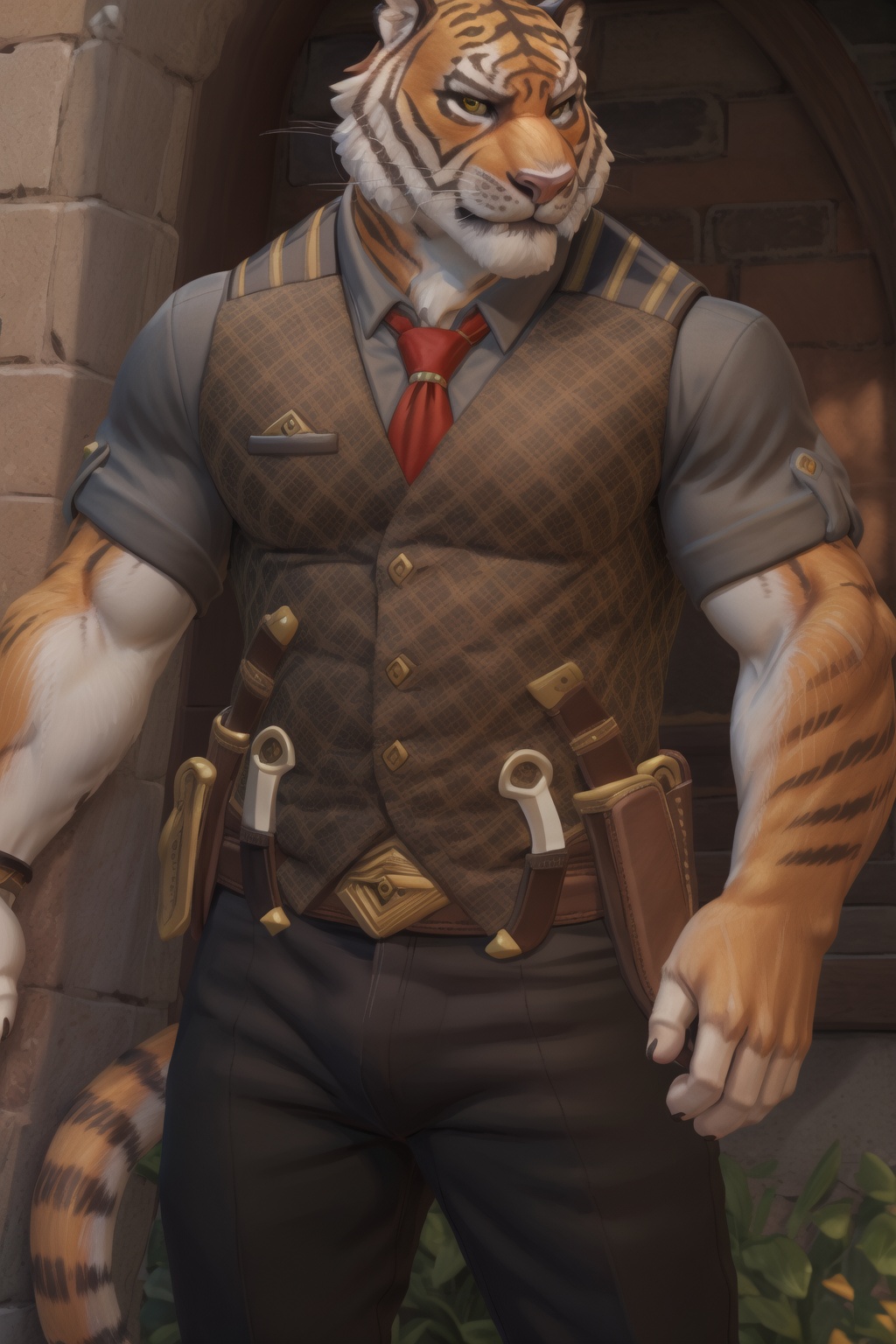 oscarfn,  yellow eyes,  muscular on Tensor.Art