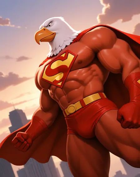 Superman Warpland,  muscular,  eagle on Tensor.Art