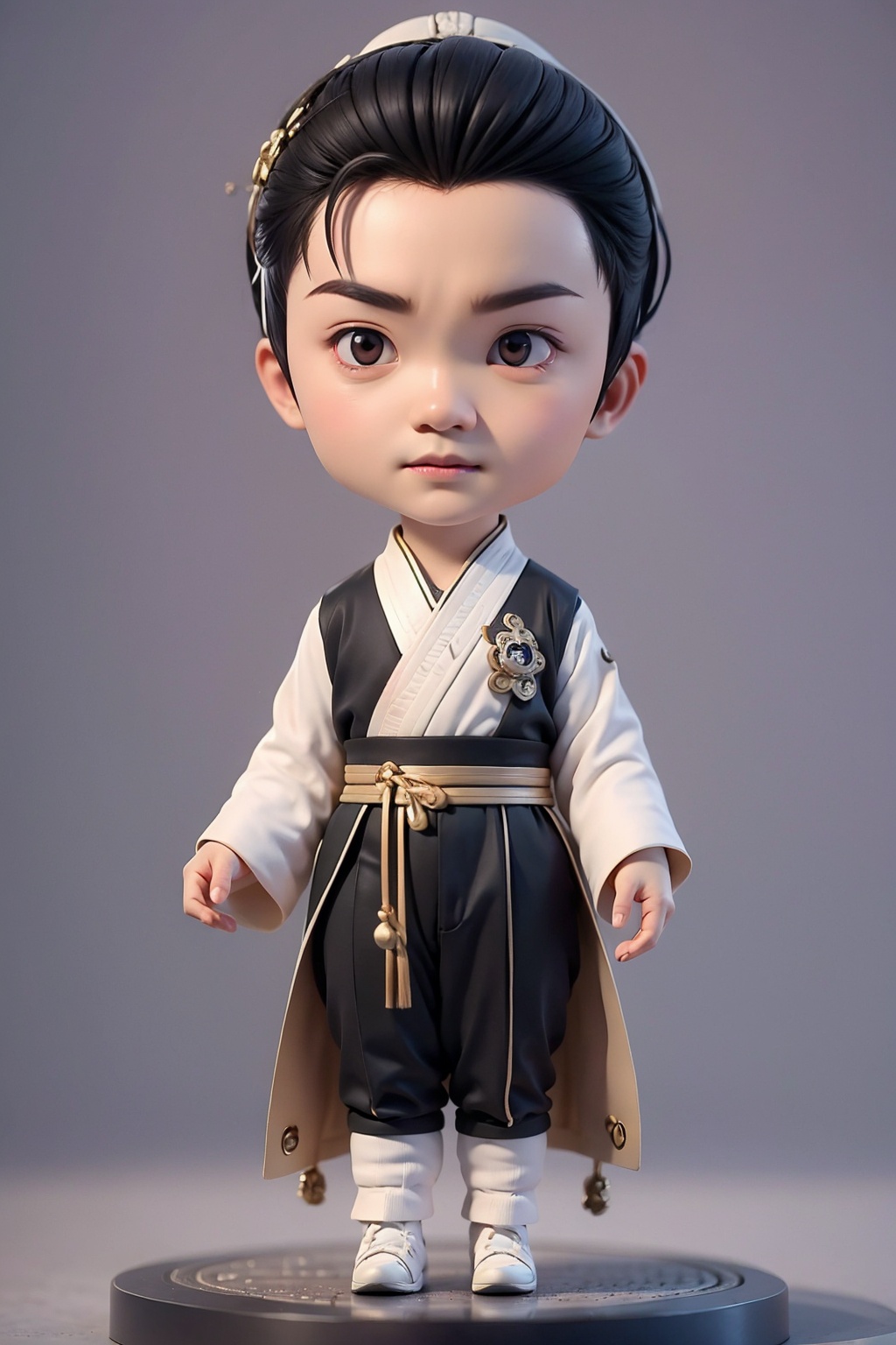(best quality:1.4),(masterpiece:1.4),(8K:1.4),(extremely detailed:1.4),1boy,(black eyes:1.2),(black hair:1.2),full body,(chibi:1.4),