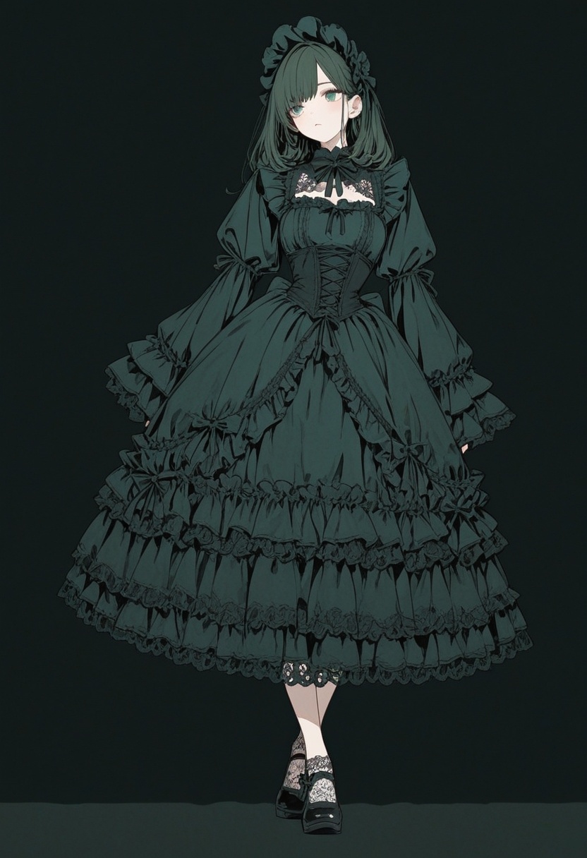 masterpiece,  best quality,  (dark green and white theme) on Tensor.Art