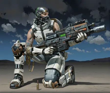 Yurimazum art style.Cyberpunk aesthetic,  steampunk elements. Bright blue sky,  scattered white clouds on Tensor.Art
