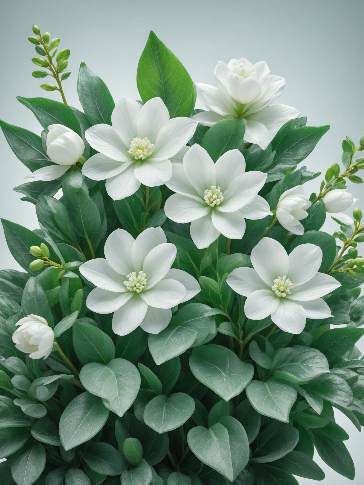 <lora:yudiao_xl-000001:0.8>,HDR,UHD,8K,Highly detailed,best quality,masterpiece,yudiao, flower, no humans, still life, white flower, leaf, green theme, blurry, plant, gradient, gradient background
