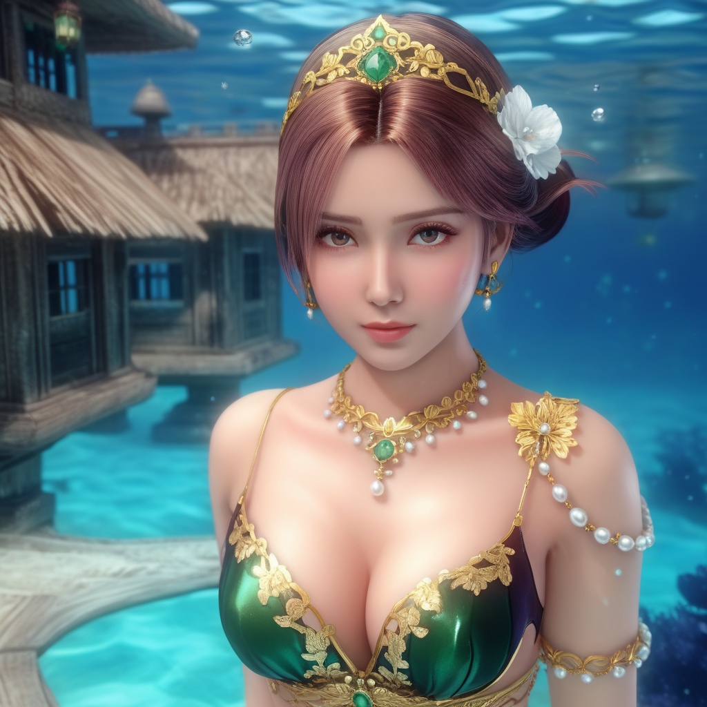 <lora:847-DA-XL-死或生-Elise-BirthdaySuit-20220903:0.8>, (,1girl, ,best quality, ),,masterpiece, ((((, solo,  , ,solo focus, ,underwater, )))) ,ultra realistic 8k cg,   clean, masterpiece,     cinematic lighting, cinematic bloom,  (( , )),, , unreal, science fiction, luxury, jewelry, diamond, gold, pearl, gem, sapphire, ruby, emerald, intricate detail, delicate pattern, charming, alluring, seductive, erotic, enchanting, hair ornament, necklace, earrings, bracelet, armlet,,(cleavage),,