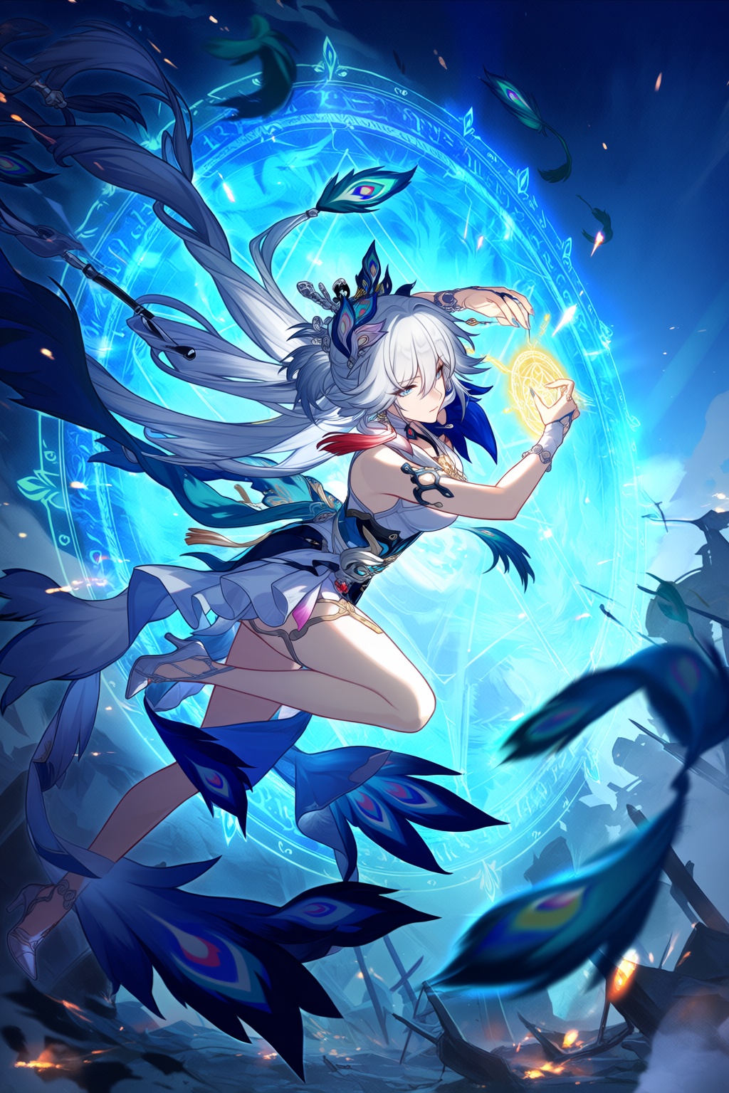 benghuaicg,  yaoguang (honkai star rail),  white hair on Tensor.Art