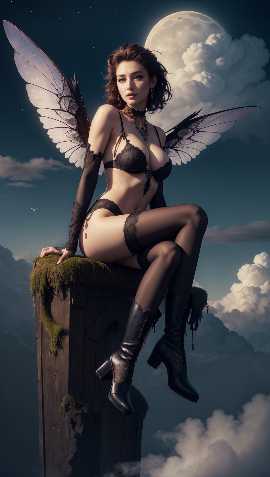 (tutututu),  pantyhose,  black boots on Tensor.Art