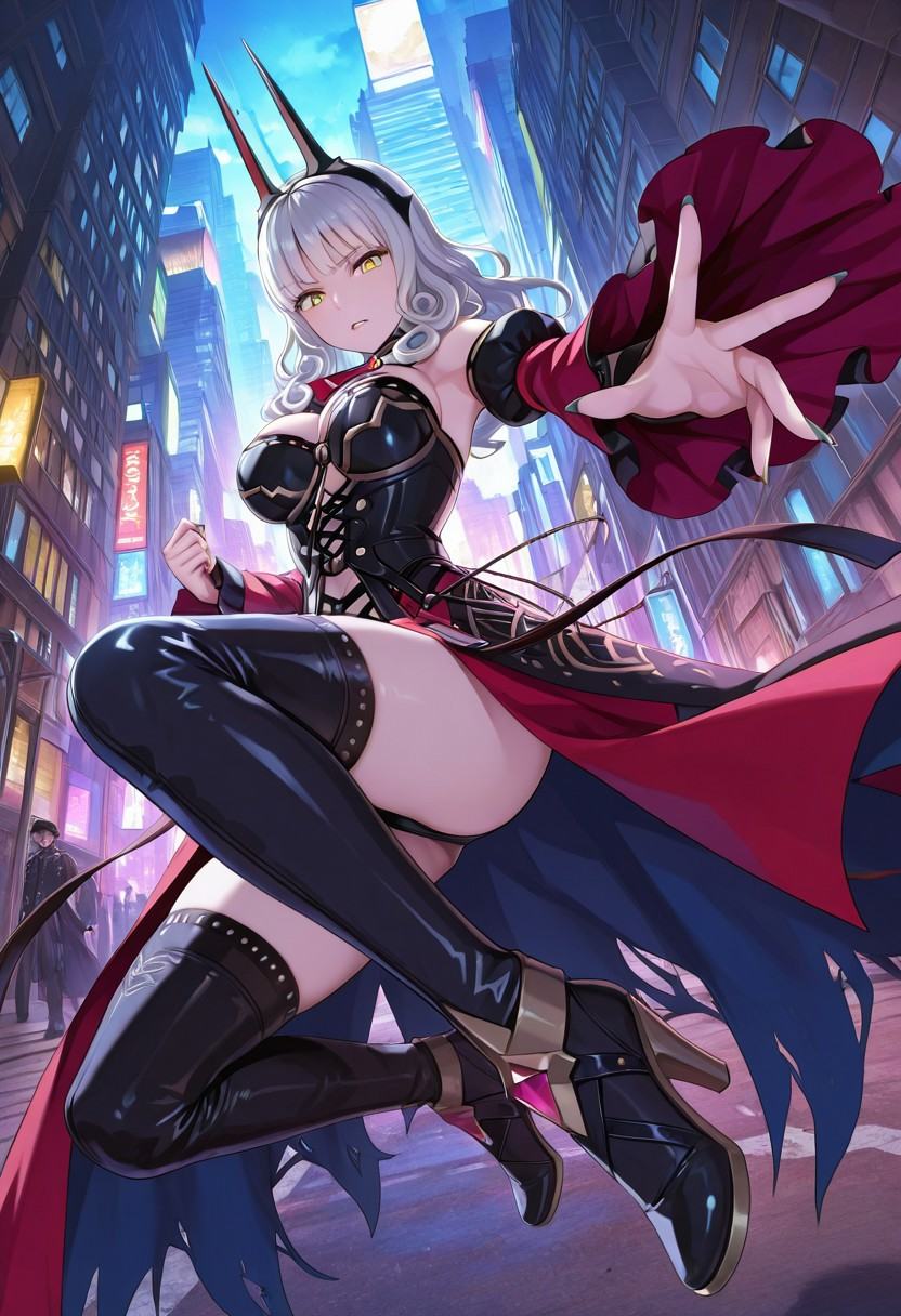 1girl,  carmilla,  white hair on Tensor.Art