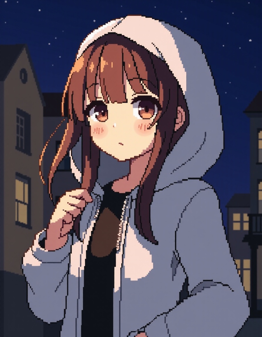pixelart,  1girl,  brown hair on Tensor.Art