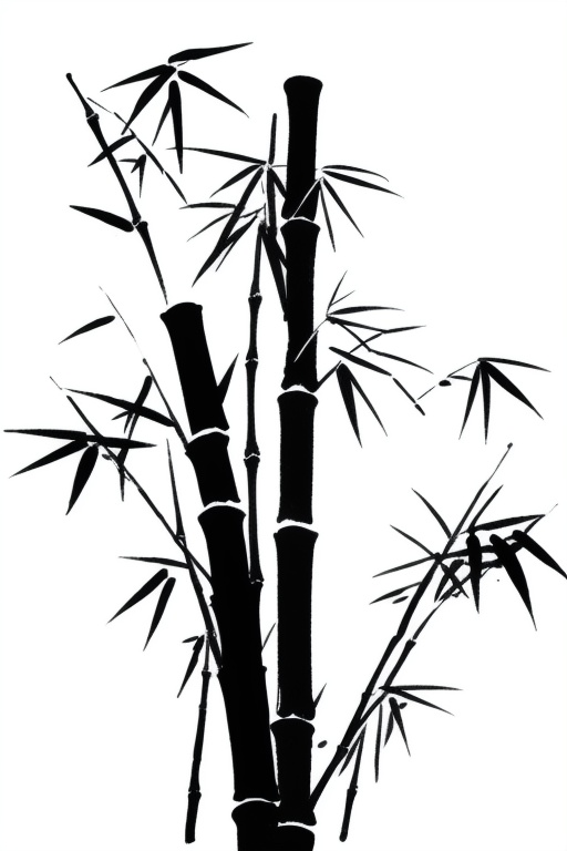 flat design style, monochrome, ink painting style, greyscale, bamboo, white background,<lora:lbc_bamboo_v1.0:0.8>,