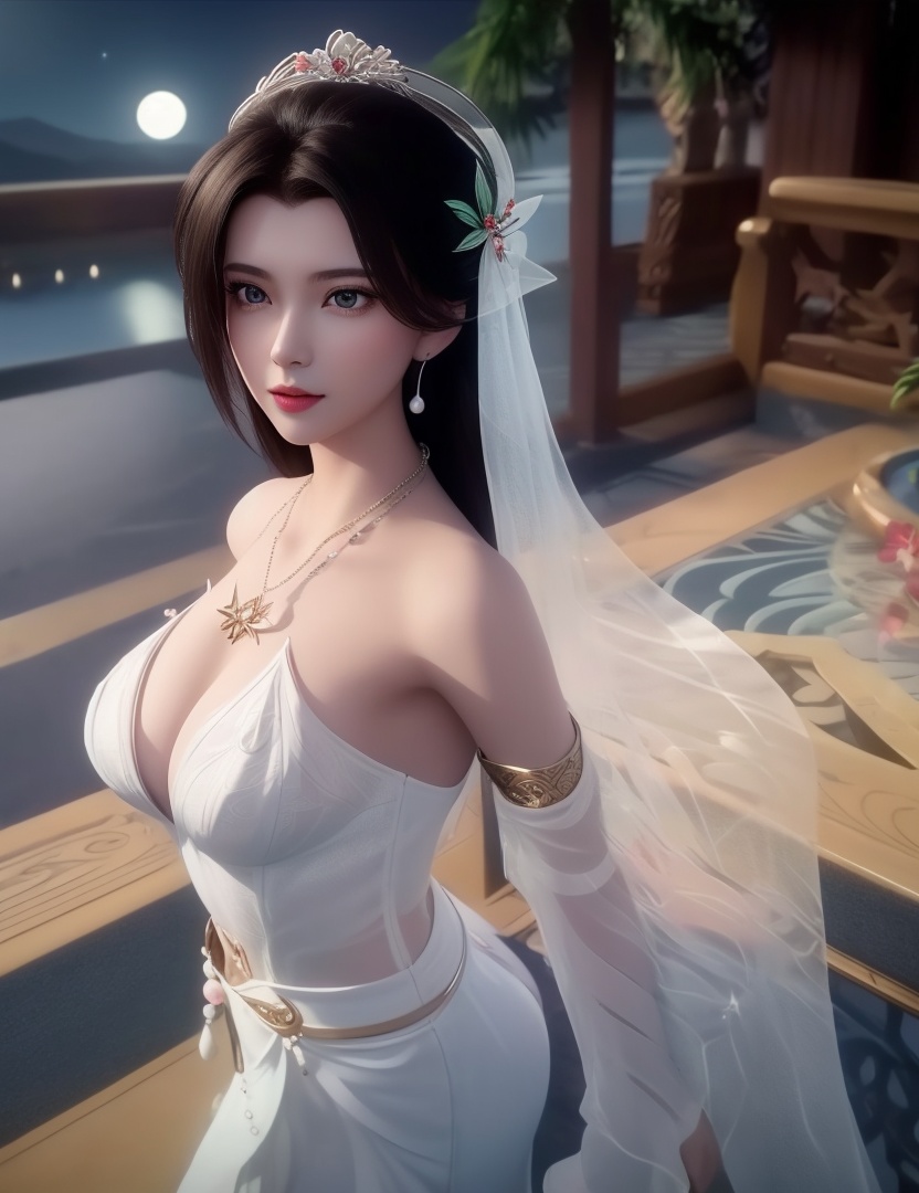 <lora:516-DA-万古狂帝-楚柳儿:0.8>(,1girl, ,best quality, ),looking at viewer,masterpiece(,1girl,night, starry sky, milky way,outdoors, full moon,  night sky, darkness,  world of darkness, , ) ,ultra realistic 8k cg,   clean, masterpiece,     (( , )),, , , prestige, luxury, jewelry, diamond, gold, pearl, gem, sapphire, ruby, emerald, intricate detail, delicate pattern, charming, alluring, seductive, erotic, enchanting, hair ornament, necklace, earrings, bracelet, armlet,halo((, )), (),