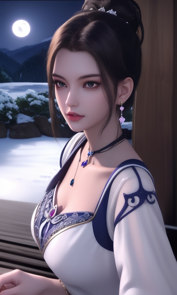 (,1girl, ,best quality, ),looking at viewer, <lora:432-DA-少年歌行-陈飞瑶:0.8> ,, ,masterpiece(,1girl,night, starry sky, milky way,outdoors, full moon,  night sky, darkness,  world of darkness, , ) ,ultra realistic 8k cg,   clean, masterpiece,     (( , )),, , , prestige, luxury, jewelry, diamond, gold, pearl, gem, sapphire, ruby, emerald, intricate detail, delicate pattern, charming, alluring, seductive, erotic, enchanting, hair ornament, necklace, earrings, bracelet, armlet,halo((, )), (),