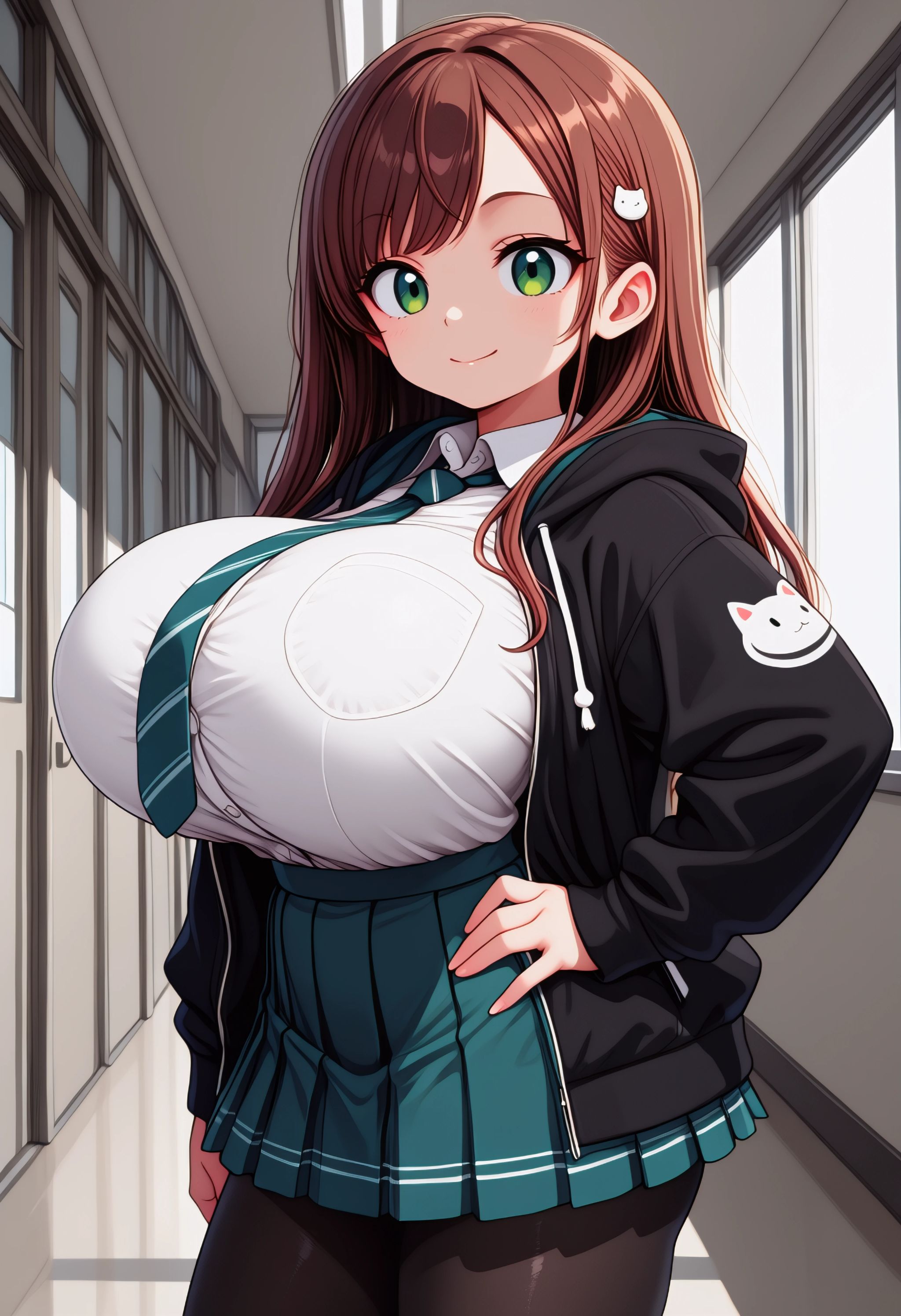 1girl,  huge breasts,  long hair on Tensor.Art