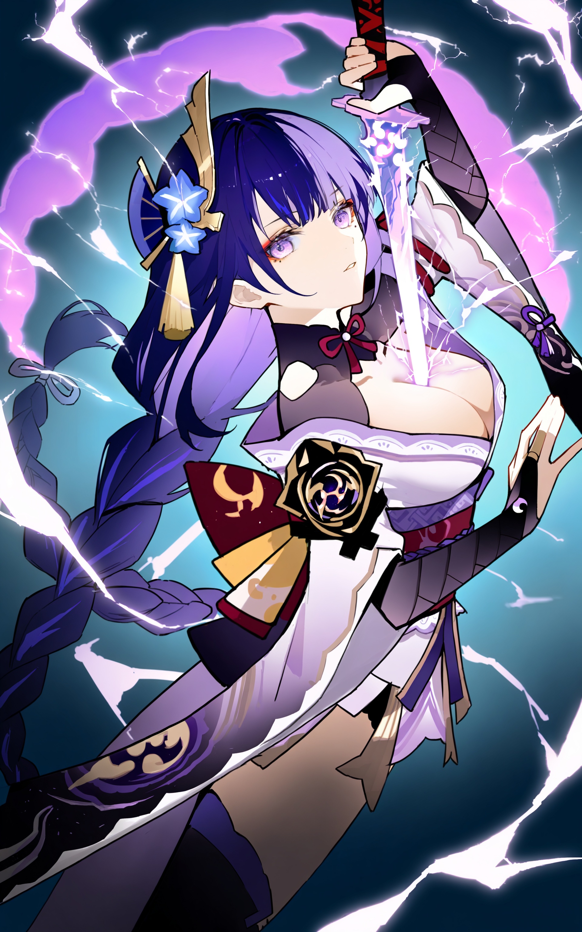 1girl,  raiden shogun,  solo on Tensor.Art