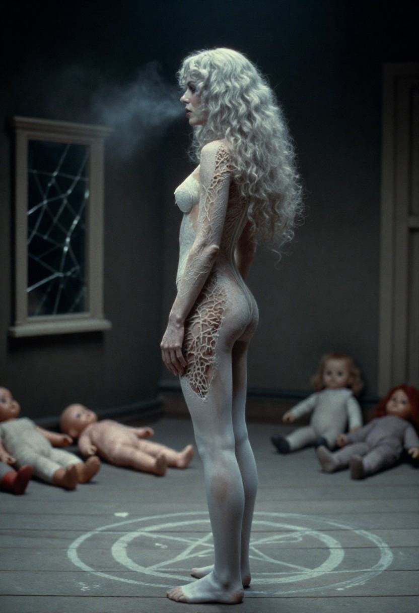 h0rr0rstyl3,  movie still from a 1970s horror scene,  1girl on Tensor.Art