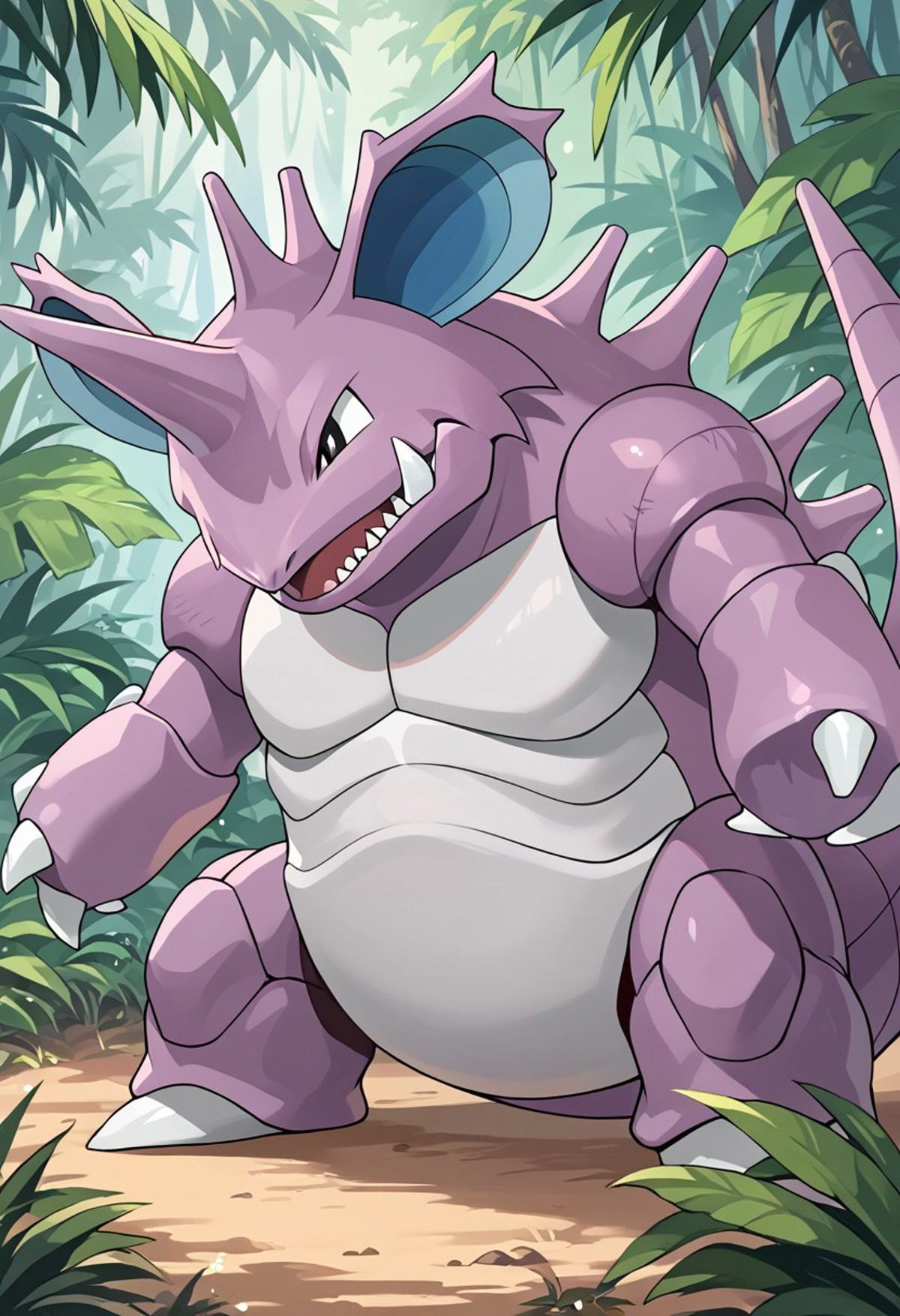 solo male,  nidoking,  feral on Tensor.Art