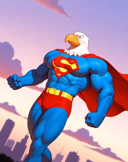 Superman Warpland,  muscular,  eagle on Tensor.Art