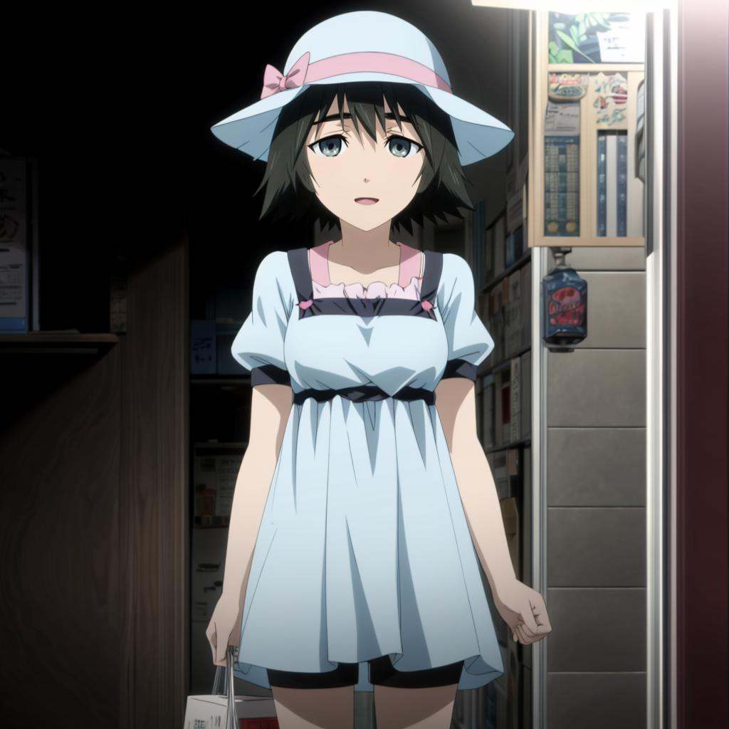 MayuriShiina,  1girl,  black hair on Tensor.Art
