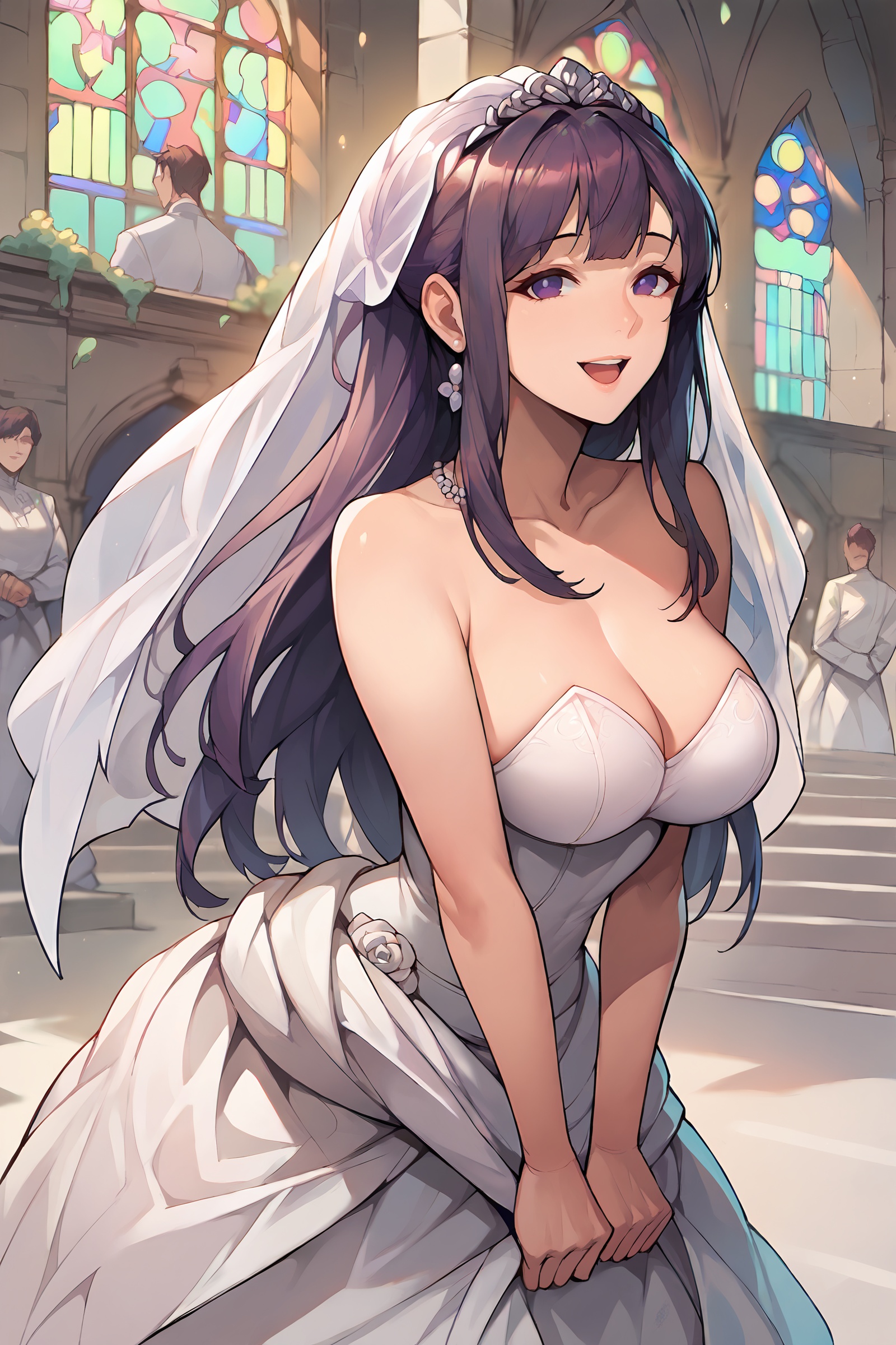 1girl,  fern \(sousou no frieren\),  wedding dress on Tensor.Art