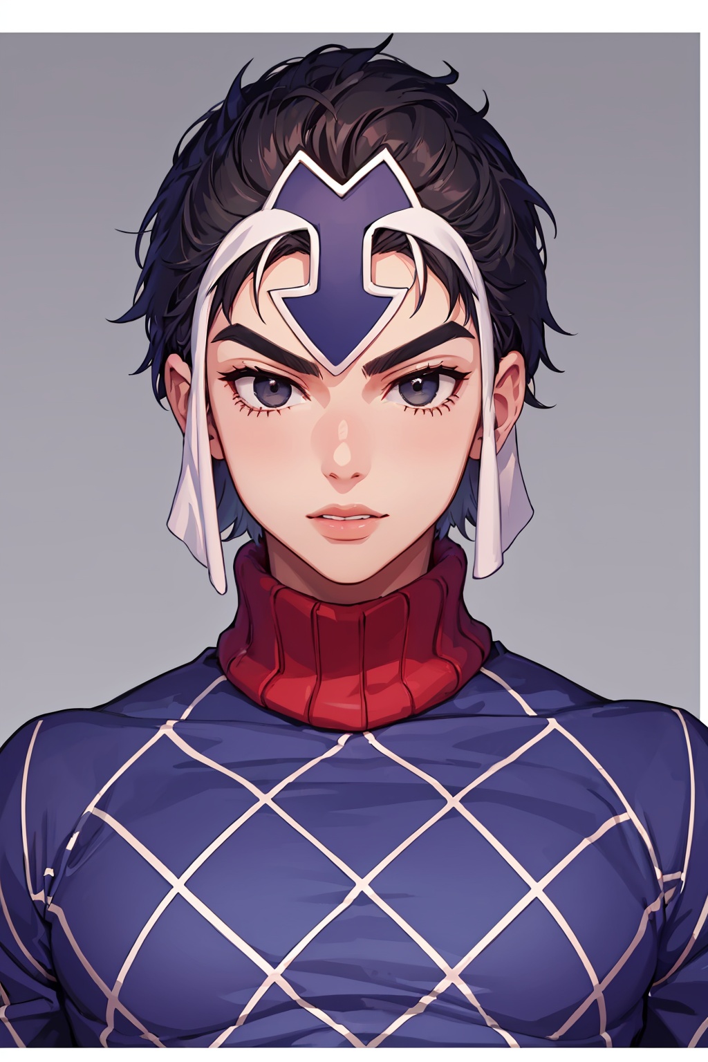 masterpiece,best quality, highly detailed, 1boy,argyle sweater,guido mista,male focus,solo,turtleneck,<lora:guido_mista:1>