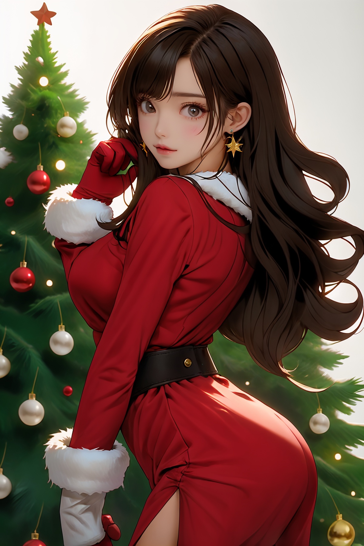 1girl,  solo,  christmas tree on Tensor.Art