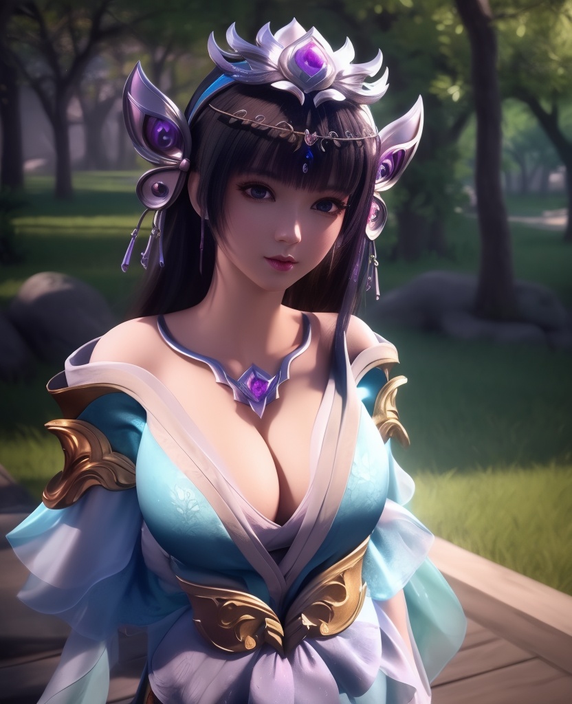 <lora:568-DA-星辰变-姜妍:0.8>(,1girl, ,best quality, ),looking at viewer,  ,ultra detailed background,ultra detailed background,ultra realistic 8k cg,, ,masterpiece, (( , )),, , , spirit blossom \(league of legends\),   ,   (cleavage), (), ,,