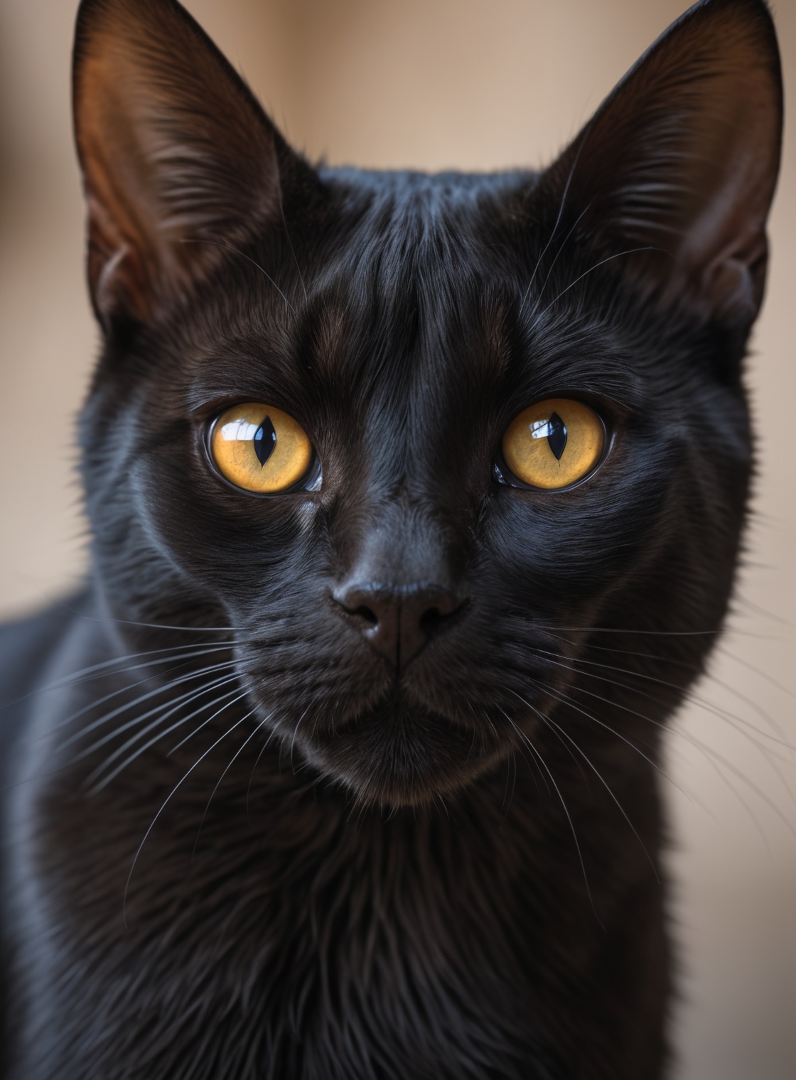 (Face portrait Photo of a bombay cat detailed eyes) on Tensor.Art