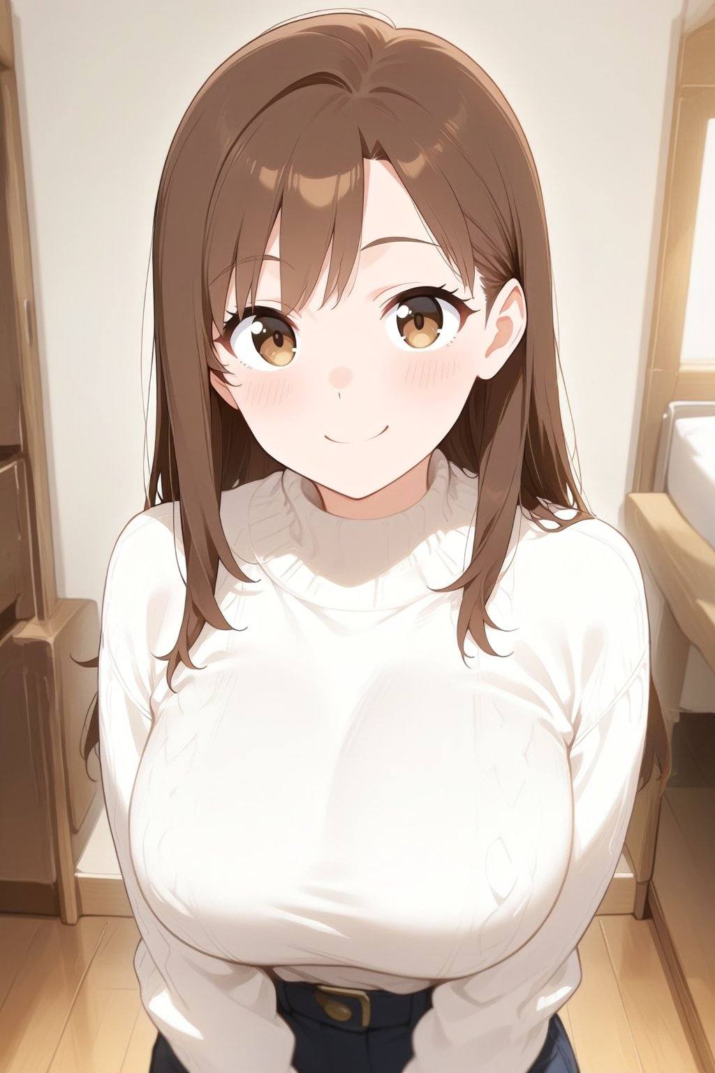 1girl,  solo,  brown hair on Tensor.Art