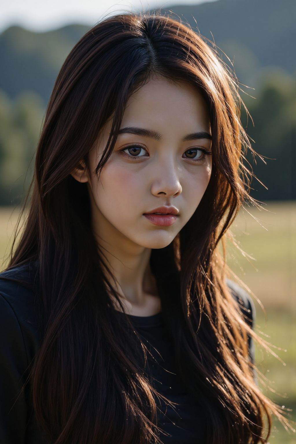 HDR photo of cinematic film still 1girl, realistic, solo, looking at viewer, long hair, photorealistic, full body, outdoors, . shallow depth of field, vignette, highly detailed, high budget, bokeh, cinemascope, moody, epic, gorgeous, film grain, grainy . High dynamic range, vivid, rich details, clear shadows and highlights, realistic, intense, enhanced contrast, highly detailed