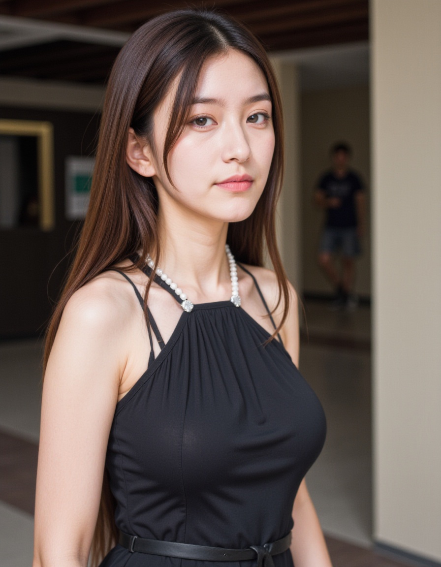 1girl,portrait,dress,realistic,(smirk:0.2),