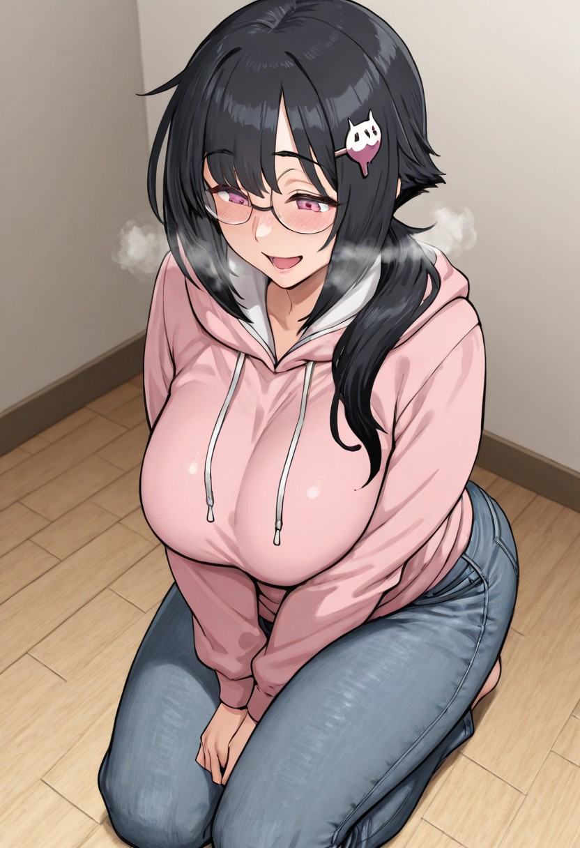 kuu,  pink eyes,  black hair on Tensor.Art