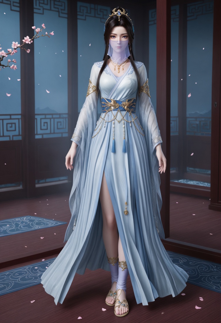 紫灵白衣服装2-国漫-Illustrious光辉 by 云落 on Tensor.Art