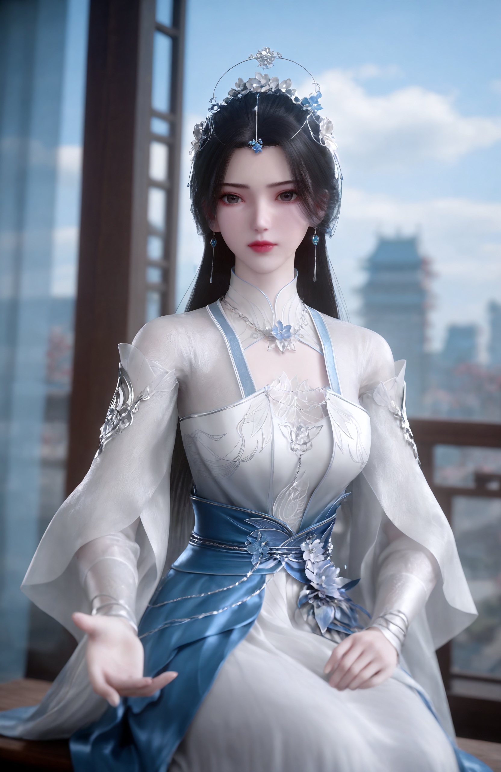 1girl,  long hair,  black hair by 天海TianHai on Tensor.Art