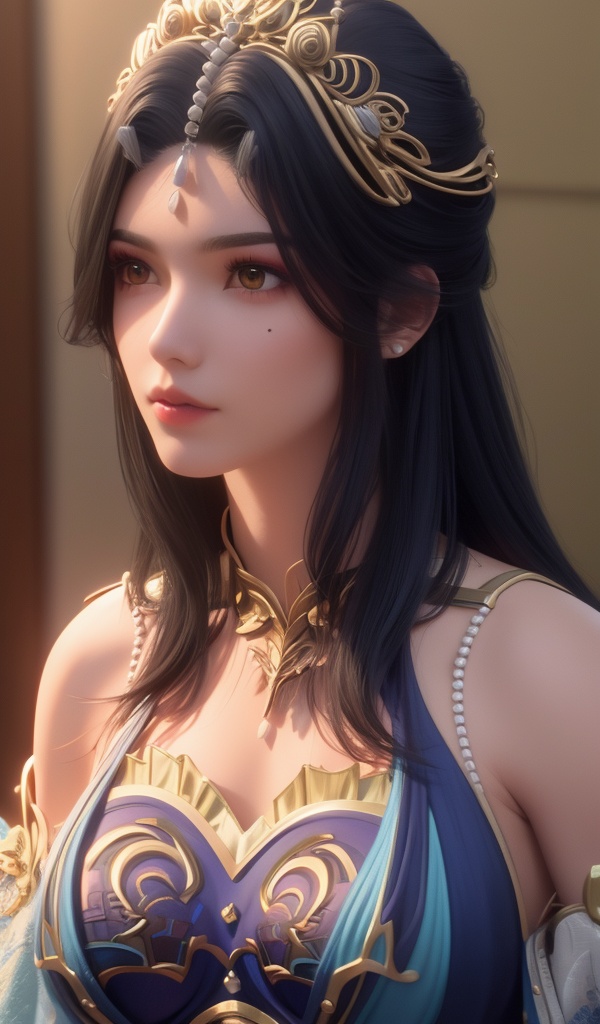 <lora:642-DA-完美世界-龙女:0.8>(,1girl, ,best quality, ),looking at viewer,masterpiece, (( , )),, realistic,science fiction,mole, ultra realistic 8k cg, sun ,  rose,(cleavage), (),