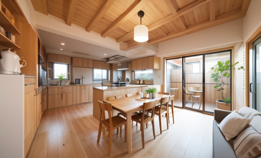 book, cabinet, chair, couch, indoors, instrument, jinchou, lamp, livingroom, no humans, pillow, plant, plate, refrigerator, scenery, shelf, sink, speaker, table, white shirt, window, wooden floor, <lora:SD1.5_JinchouRoom1.28:0.7>