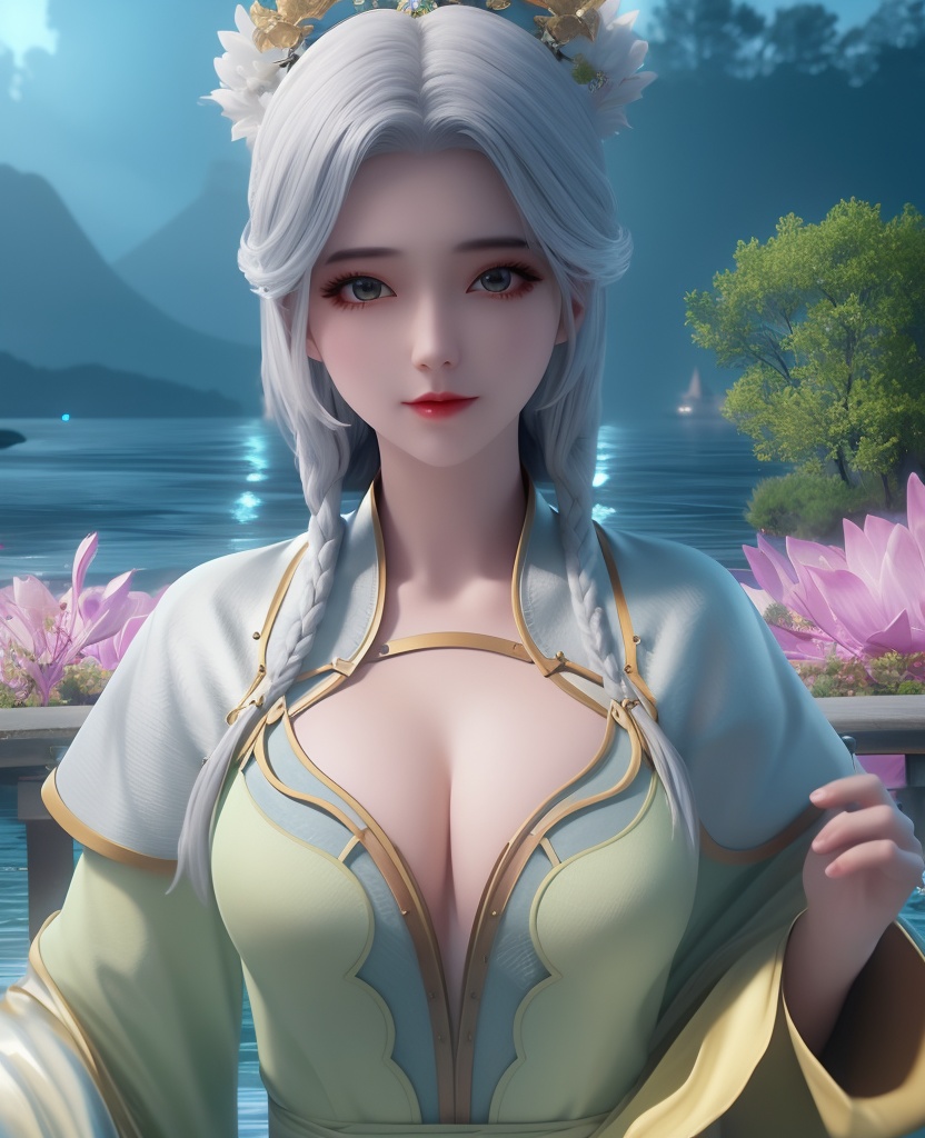 <lora:650-DA-完美世界-宁川的妈:0.8>(,1girl, ,best quality, ),looking at viewer,ultra detailed background,ultra detailed background,ultra realistic 8k cg, ,masterpiece, (( , )),     ,castle,     (hydrokinesis),  (cleavage), (),