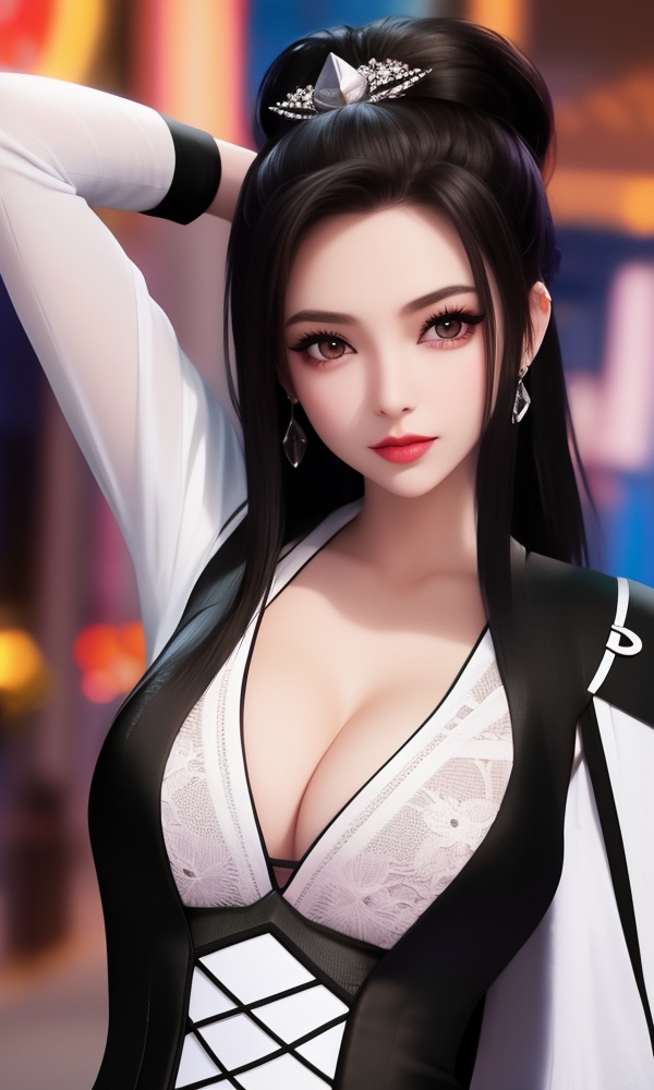 (,1girl, ,best quality, ),looking at viewer, <lora:411-DA-太一剑仙传-季师师:0.8> ,,,ultra detailed background,ultra detailed background,ultra realistic 8k cg, ,masterpiece, (( , )),   (magic, magic circle, ),  (cleavage), (), blurry, depth_of_field, blurry_background, 1girl, blurry_foreground, black_hair, mole, solo, lips, motion_blur, nose, makeup,