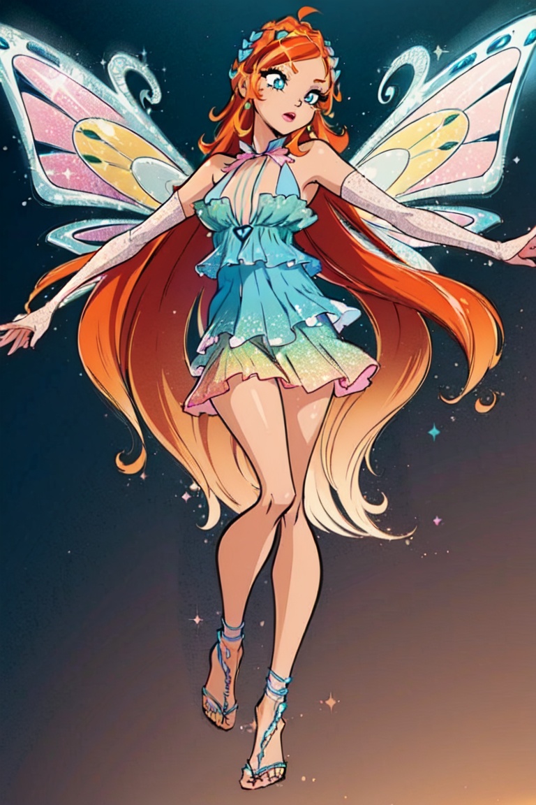 fairy wings,  orange hair,  blue eyes on Tensor.Art