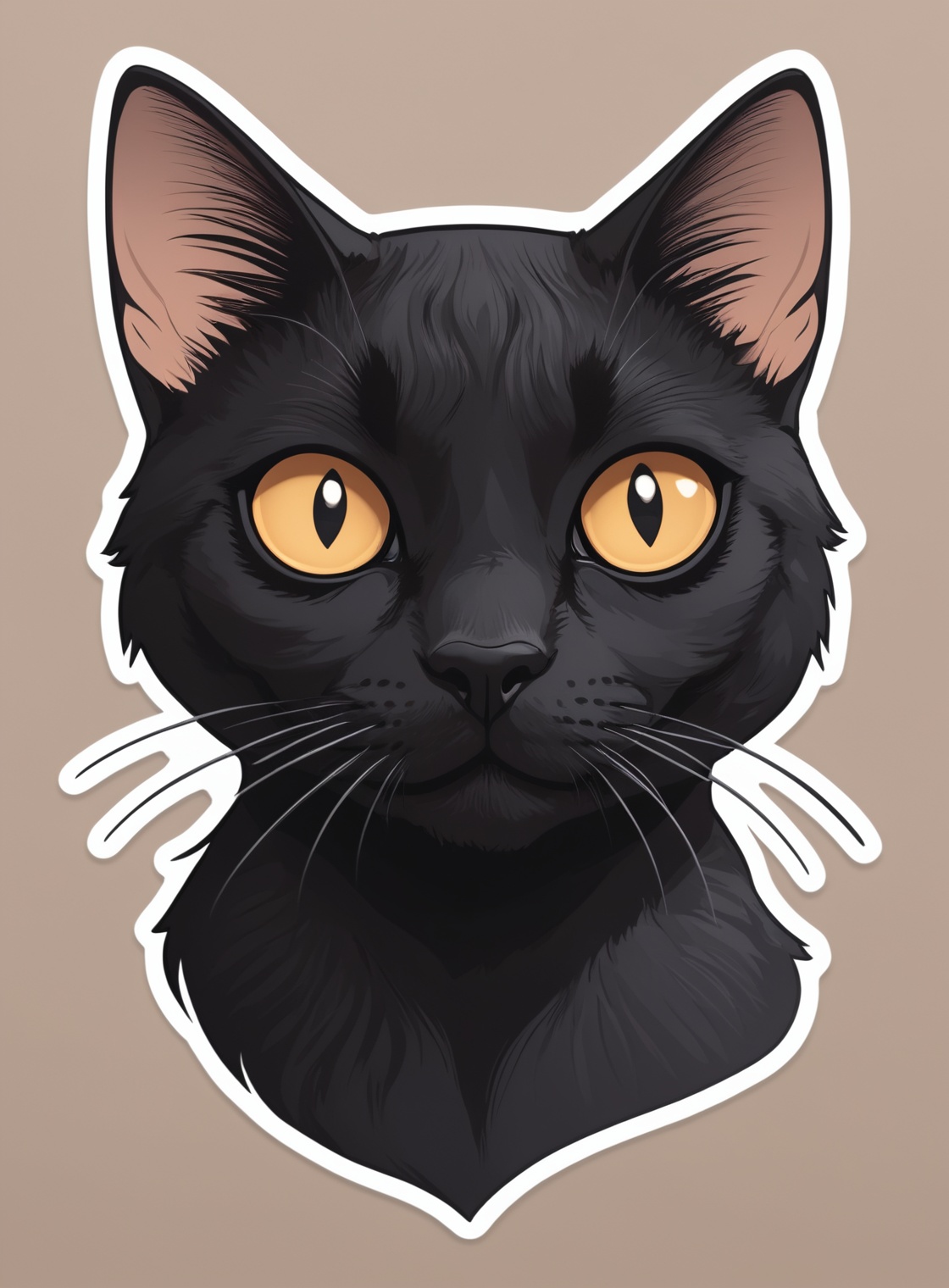 (Face portrait Photo of a bombay cat detailed eyes),  Sticker,  Cute sticker on Tensor.Art