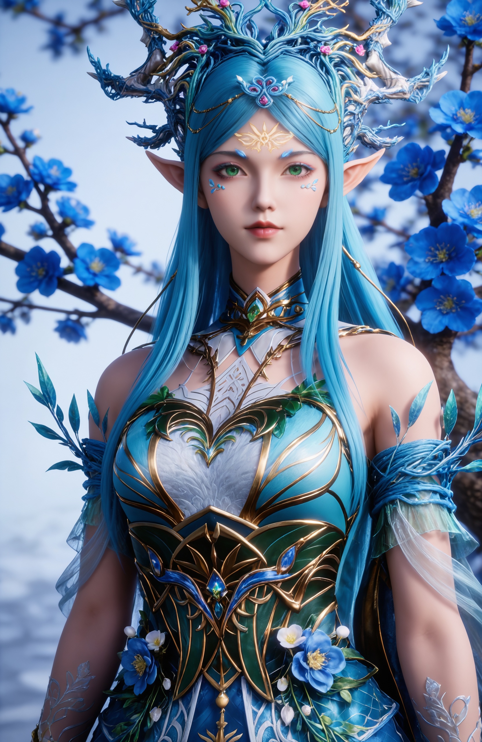 1girl,  long hair,  blue hair by 漫 on Tensor.Art