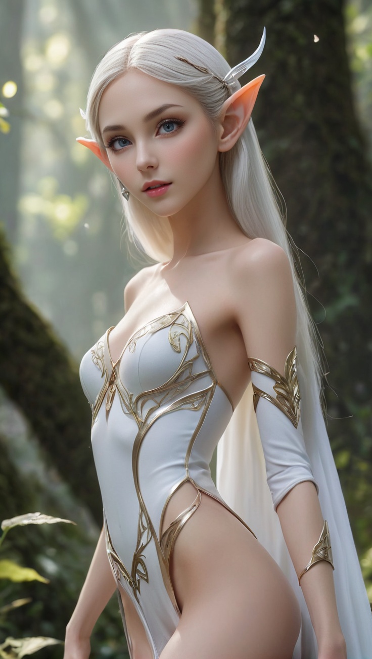 <lora:鲜创一派@奇幻世界XL:1>,Super beautiful elf girl,super small head,super beautiful face,long pointed ears,super thin,super white skin,super slim waist,super long legs,super delicate skin. High Detail,Ultra High Resolution,32K UHD,Best Quality,Masterpiece,