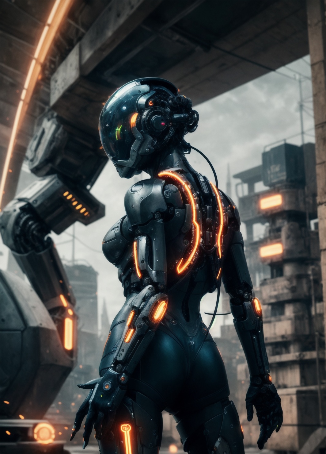 Sci-fi (1mechanical girl),  ultra detailed,  neon lights on Tensor.Art
