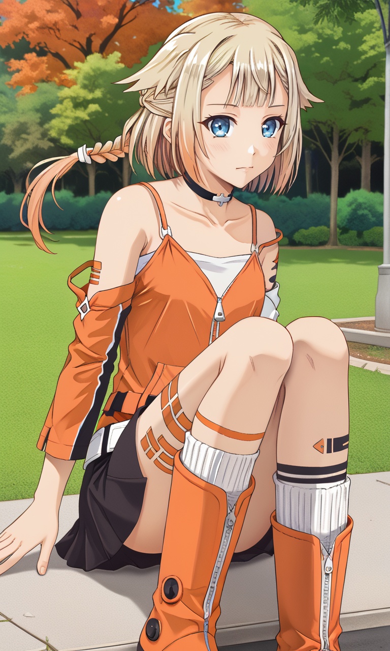 full body,  park ONE_CeVIO,  blue eyes on Tensor.Art