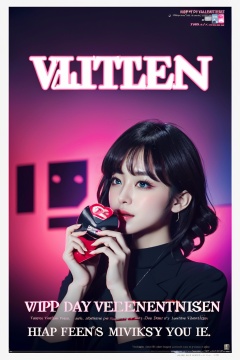__filmgenre__ (Valentines day movie poster with title and text graphics "NIGHTVISION":1.3),  Lovestruck Waifu movie starring __fceleb__