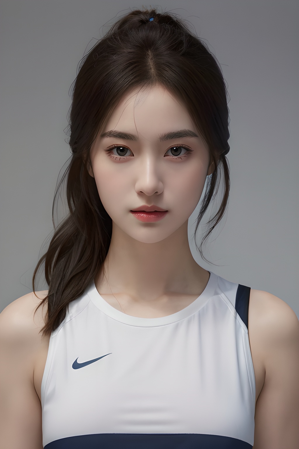 <lora:0813_10:0.7>,simple background,sportswear,, 1girl,realistic,masterpiece, best quality, photorealistic, HDR,detail