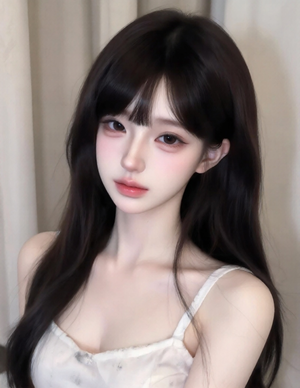 DQ,  画面展示了一位年轻女性的半身特写,  整体风格极具唯美感 on Tensor.Art