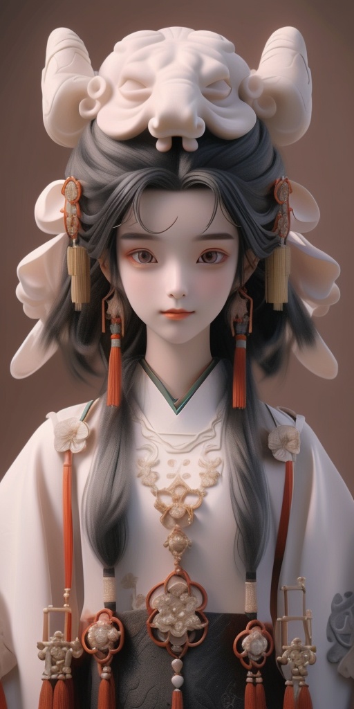 The background is the whole body of a Chinese architectural figure Nose with regular facial features Hanfu fashion clothes figure beautiful girl